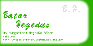 bator hegedus business card